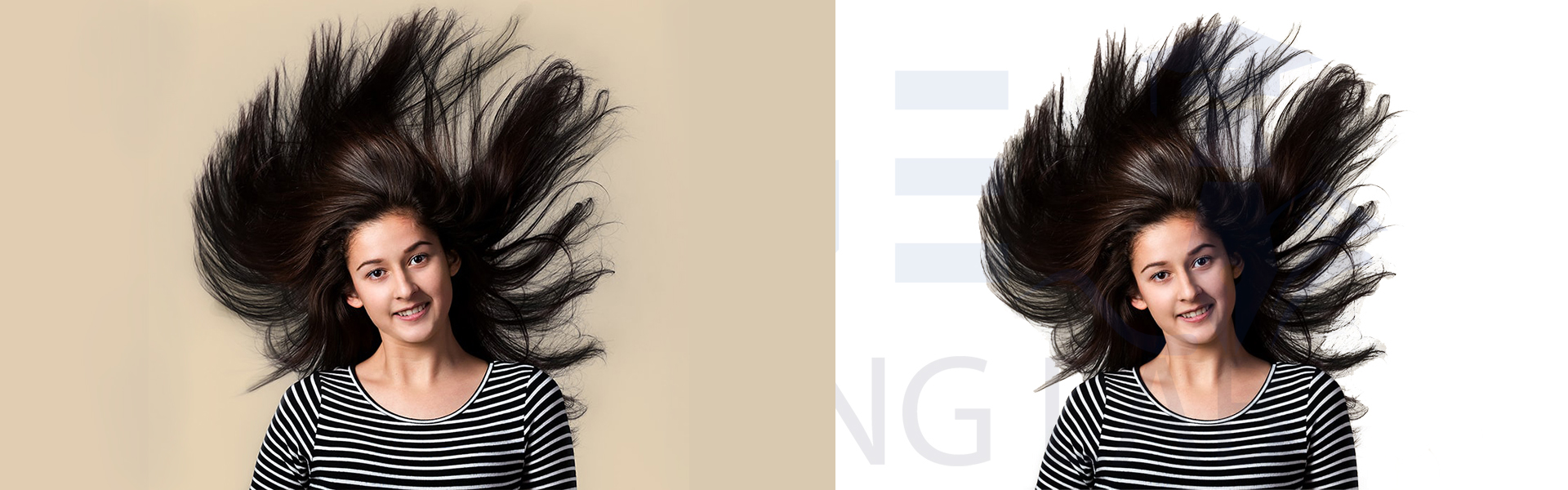 Before and after of a image Masking service