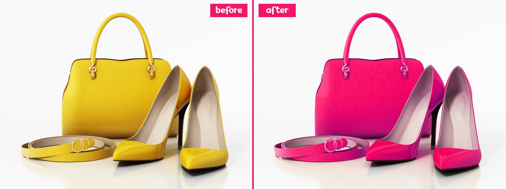 bag and shoe color correction