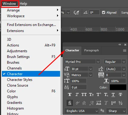 Edit Text Spacing in Photoshop