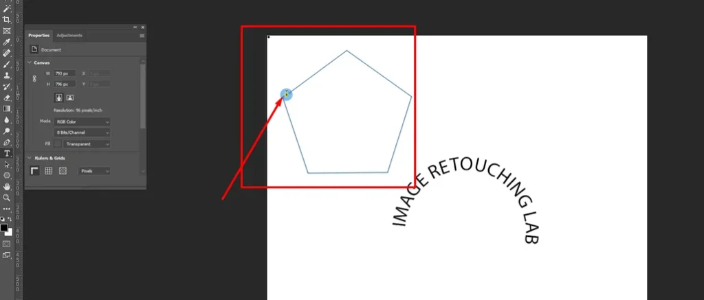 Step 2 to Curving Text around an Image or Object